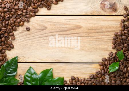 Grain Gourmet Kaffeebohnen Auf Holz Hintergrund Stockfoto