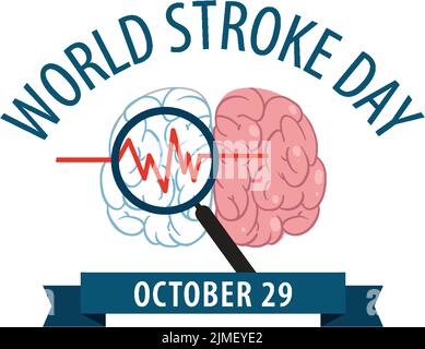 Illustration zum World Stroke Day Banner Stock Vektor