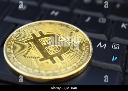 Digitales Bitcoin-Konzept Stockfoto
