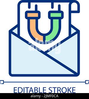 E-Mail-Marketing Pixel Perfect RGB-Farbsymbol Stock Vektor