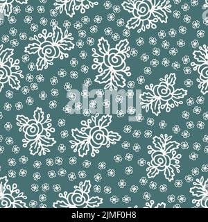 Einfach floral grün nahtlose Muster für Textil- oder Design-Hintergrund, niedliche Rosen und kleine Blume Stock Vektor