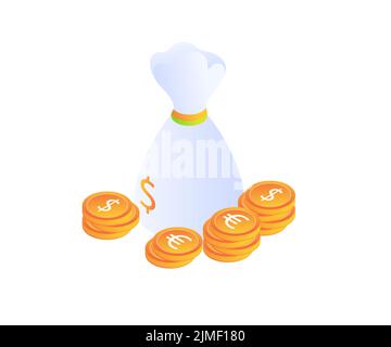 Ein Vektor finanzieller Einsparungen auf weißem Hintergrund Stock Vektor