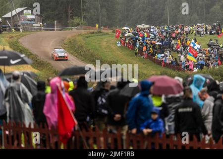 21 SUNINEN Teemu (FIN), MARKKULA Mikko (FIN), Toksport WRT, Skoda Fabia Evo, Aktion während der Rallye Finnland 2022, 8. Runde der WRC World Rally Car Championship 2022, vom 4. Bis 7. August 2022 in Jyvaskyla, Finnland - Foto Nikos Katikis / DPPI Stockfoto