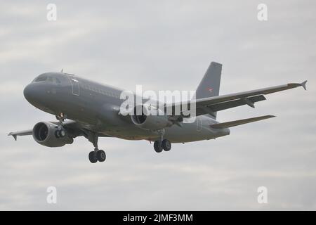 Ungarische Luftwaffe Airbus A319 beim Royal International Air Tattoo RIAT 2022 bei RAF Fairford, Großbritannien Stockfoto