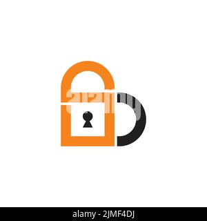 Buchstabe s Vorhängeschloss-Symbol einfacher Logo-Vektor Stock Vektor