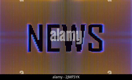 NEWS in Metallic Pixels.Clean einfache Muster Hintergrund für Nachrichten etc. 3D Render. Stockfoto