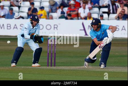 CHELMSFORD ENGLAND - 05. AUGUST : Essex will Buttleman während des Royal London One-Day Cup-Spiels zwischen Essex Eagles CCC und Derbyshire CCC am Stockfoto