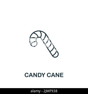 Candy-Cane-Symbol. Monochromes, einfaches Symbol für Vorlagen, Webdesign und Infografiken Stock Vektor