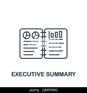 Symbol „Zusammenfassung“. Monochromes, einfaches Symbol für Vorlagen, Webdesign und Infografiken Stock Vektor