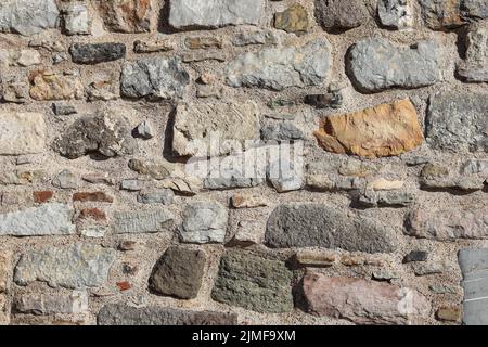 Teil der alten Burg Stein Wand Textur Hintergrund Stockfoto