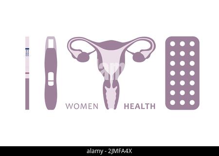 Frauen Gesundheit weibliche Fortpflanzungssystem Infografik Stock Vektor