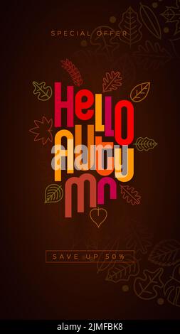 Herbst Sale Konzept typografisches Design. Stock Vektor