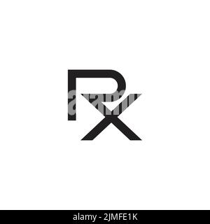 Letter rx einfacher verknüpfter Logo-Vektor Stock Vektor