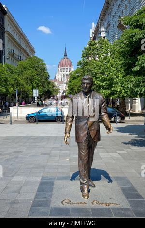 Statue von Ronald Reagan in Budapest, Ungarn Stockfoto