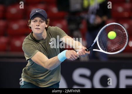 Marton Fucsovics gegen Jannik SINNER, 2020 Sofia Open, ATP 250 Stockfoto