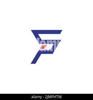 Letter sp einfacher monoliner geometrischer Logovektor Stock Vektor