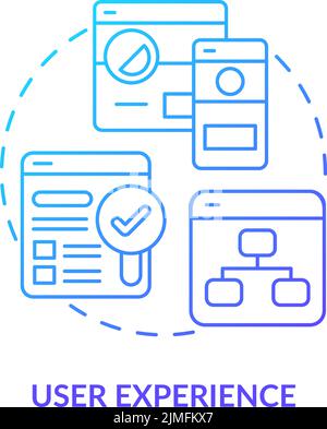 Symbol für das Konzept des blauen Farbverlaufs für die Benutzererfahrung Stock Vektor