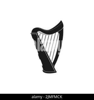 Harp Symphony Musik Vektor Design Inspiration Stock Vektor