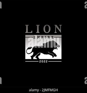 Royal Lion Silhouette Logo Label Designinspiration Stock Vektor