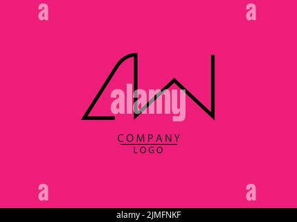 Abstrakte Alphabete Buchstaben AW oder Ein W Logo Stock Vektor