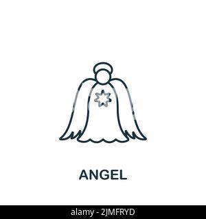 Angel-Symbol. Monochromes, einfaches Symbol für Vorlagen, Webdesign und Infografiken Stock Vektor