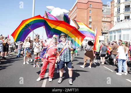 Brighton, East Sussex, Großbritannien. 6. August 2022. Brighton & Hove, Brighton Pride Parade 2022. 6.. August 2022 Quelle: David Smith/Alamy Live News Stockfoto