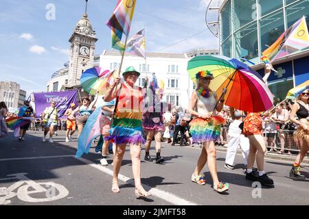 Brighton, East Sussex, Großbritannien. 6. August 2022. Brighton & Hove, Brighton Pride Parade 2022. 6.. August 2022 Quelle: David Smith/Alamy Live News Stockfoto