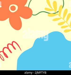 Trendy Abstract Square Art Template für Social Media Beiträge Mobile Apps Banner Design und Web-Internet-Anzeigen Stock Vektor