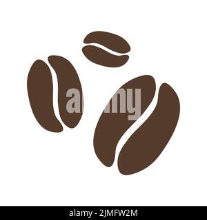 Icon Set von braunen Kaffeebohnen mit organischer glatter Form. Vektorbild. Stock Vektor