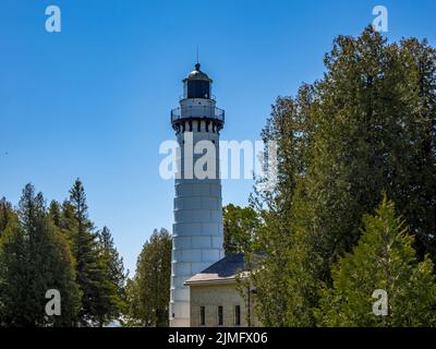 Cana Island Light Station erbaut 1869 auf Cana Island am Ufer des Lake Michigan in Door County Wisconsin USA Stockfoto