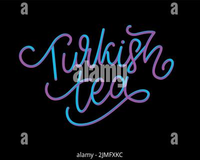 Türkische Traditionen der Teezeremonie. Teezeit. Dekorative Elemente für Ihr Design. Vektor-Illustration mit orientalischer Tasse auf weißem Hintergrund. Stock Vektor