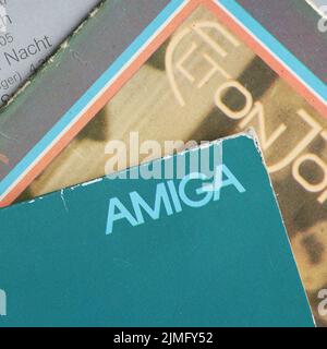 Aufnahmen des ehemaligen DDR-Plattenlabels Amiga, das heute zu Sony Music gehört. Stockfoto