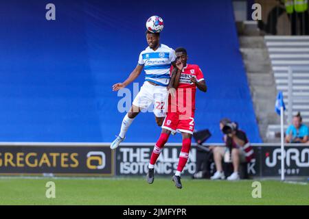 Kenneth Paal von QPR steht beim Sky Bet Championship-Spiel zwischen den Queens Park Rangers und Middlesbrough im Loftus Road Stadium, London, am Samstag, dem 6.. August 2022, auf der Strecke. (Kredit: Ian Randall | MI News) Kredit: MI News & Sport /Alamy Live News Stockfoto