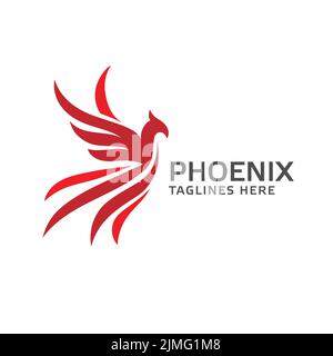 Eine Nahaufnahme des exklusiven Designs des vogels phoenix-Logos Stock Vektor