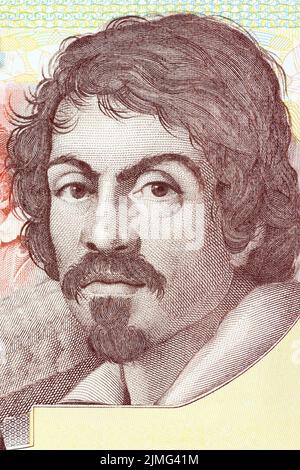 Michelangelo Merisi da Caravaggio Porträt von italienischen Geld Stockfoto