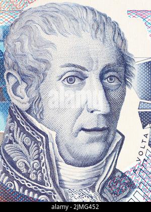 Alessandro Volta Porträt von italienischen Geld Stockfoto