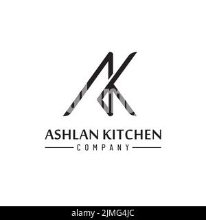 Initial Monogram Lettering AK, A und K Logo Design Inspiration Stock Vektor