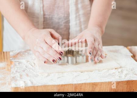 Kulinarischer Meisterkurs Backen Plätzchen machen Stockfoto