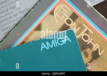 Aufnahmen des ehemaligen DDR-Plattenlabels Amiga, das heute zu Sony Music gehört Stockfoto