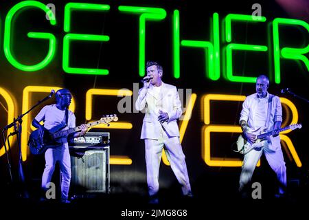 Skanderborg, Dänemark. 05. August 2022. Der englische Sänger und Songwriter Rick Astley spielt live während des dänischen Musikfestivals SmukFest 2022 in Skanderborg. (Foto: Gonzales Photo/Alamy Live News Stockfoto