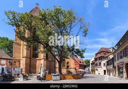 Die Kathedrale von St. Martin in Colmar in Frankreich Stockfoto