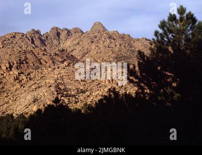 VISTA DEL YELMO- SIERRA DE GUADARRAMA - FOTO AÑOS 80. Lage: PEDRIZA, LA. MANZANARES EL REAL. MADRID. SPANIEN. Stockfoto