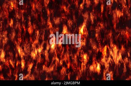 Roter Feuerhintergrund mit Funken Stockfoto