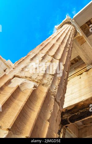 Akropolis von Athen Ruinen Details Skulpturen Greeces Hauptstadt Athen Griechenland. Stockfoto