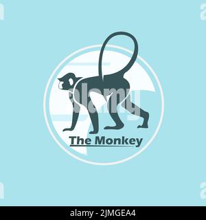 Monkey Logo einfache Illustration, Vorlage Design Vektor Stock Vektor