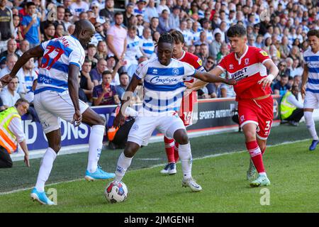 QPR-Spieler Osman Kakay beim Sky Bet Championship-Spiel zwischen den Queens Park Rangers und Middlesbrough am Samstag, dem 6.. August 2022, im Loftus Road Stadium in London. (Kredit: Ian Randall | MI News) Kredit: MI News & Sport /Alamy Live News Stockfoto