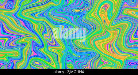 Helles, psychedelisch nahtloses Marmormuster mit Halluzinationsverdrehungen Stock Vektor