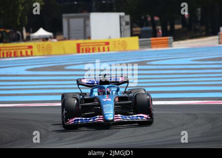 jul 22 2022 Le Castellet, Frankreich - F1 2022 Frankreich GP - freies Training 1 - Fernando Alonso (SPA) Alpine A522 Stockfoto