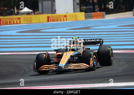 jul 22 2022 Le Castellet, Frankreich - F1 2022 Frankreich GP - freies Training 1 - Lando Norris (GBR) McLaren MCL36 Stockfoto