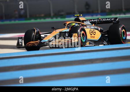 jul 22 2022 Le Castellet, Frankreich - F1 2022 Frankreich GP - freies Training 2 - Lando Norris (GBR) McLaren MCL36 Stockfoto